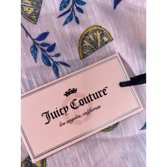 Women's Juicy Couture Top, Cold Shoulder Summerpink w/ lemons ruffle sleeves 2XL - Picture 6 of 7